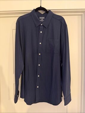 RHONE Navy WFH Button-Down Shirt